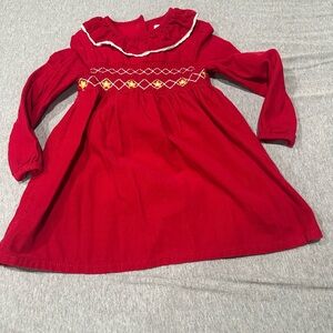 Kaisely Red Embroidered Kids Dress